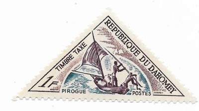 Dahomey - Heliograf si piroga, 1967 - valoare obliterata foto