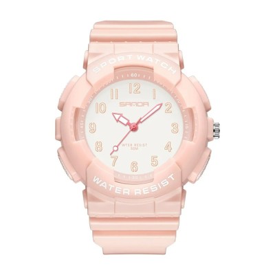 Ceas Copii Sanda 6094 Roz , Design Sport, Analog, Rezistent la socuri, Rezistent la Apa 5ATM foto