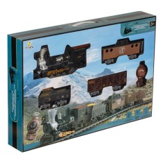 Jucarie Tren Western cu 3 Vagoane Locomotiva Sunet &amp;amp; Lumini foto