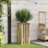 vidaXL Jardinieră cu captuseală 33x33x65 cm lemn impregnat pin