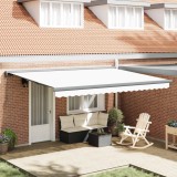 vidaXL Cortina Retractabilă Alb 4 &times; 3 m P&acirc;nză și Aluminiu 3420206