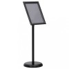 Suport Afis A4 cu Picior vidaXL, Negru, Aliaj Aluminiu, Reglabil, Rotativ, Ideal Receptie, Birou, Promovare