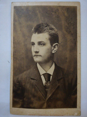 Foto veche carton CDV atelier Hess &amp;amp; Kossak, Timisoara/ Temesvar, barbat foto