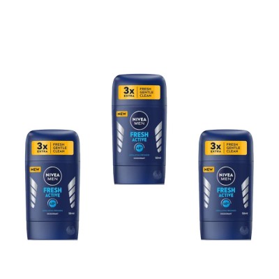 Set 3 x Deodorant Stick pentru Barbati, Nivea Fresh Active, 50 ml foto