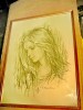 C337-Tablou creion Chip de frumoasa tanara G. CONANTIN., Portrete, Ulei, Realism