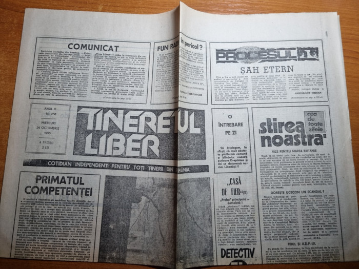 tineretul liber 24 octombrie 1990