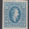 ROMANIA 1865 LP 16 A.I. CUZA EFIGIA DOMNITORULUI IN OVAL 5 PARALE ALBASTRU GUMA ORIGINALA POINCON USOARA URMA SARNIERA