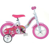 Bicicleta Copii Fata Unicorn, 3-10 Ani, Roti Ajutatoare, 10 Inch, Multicolor
