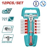 TOTAL - SET TUBULARE 1/4" &ndash; 12 PIESE