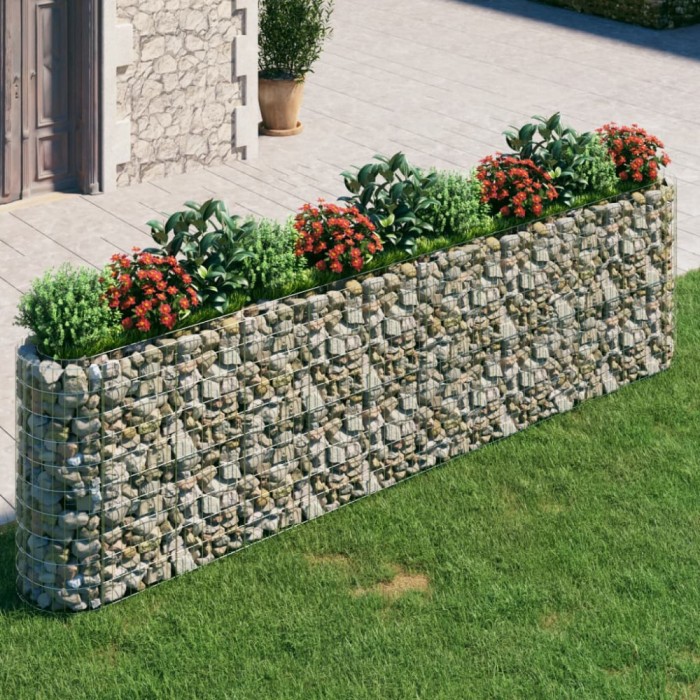 vidaXL Strat &icirc;nălțat gabion, 400x50x100 cm, fier galvanizat 152036