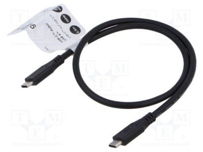 Cablu USB 4.0 USB C 0,5m 20Gbps negru Goobay foto