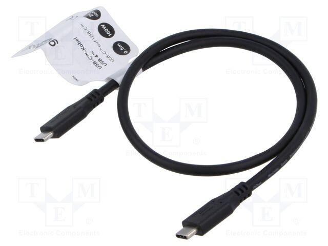 Cablu USB 4.0 USB C 0,5m 20Gbps negru Goobay