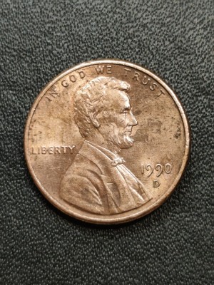 B 11 Moneda 1 Cent SUA 1990 D foto