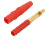 Soclu Banană 4mm Roșu Aurit 300V 19A