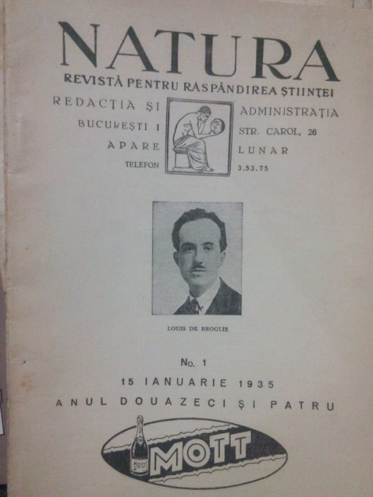 Natura. Revista pentru raspandirea stiintei, nr 1, anul 24 (1935)