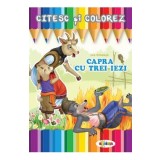 Citesc si colorez: Capra cu trei iezi