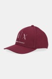 Armani Exchange șapcă de baseball din bumbac culoarea bordo, XW001486 AF19099