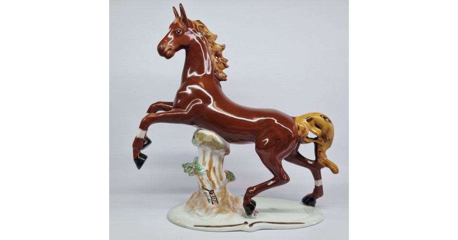 Cal - bibelou mare portelan romanesc vechi, vintage | Okazii.ro