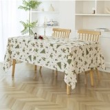 Fata de Masă Decorativă Crăciun Bej Aurii cu Brazi și Conuri, CMCLASS