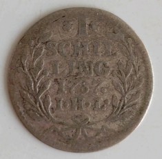 Moneda Hamburg - 1 Schilling 1757 - IHL - Argint
