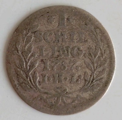 Moneda Hamburg - 1 Schilling 1757 - IHL - Argint foto