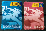 Cumpara ieftin Finlanda 2002 steme, Lei,animale heraldice serie de 2v stampilata, Stampilat