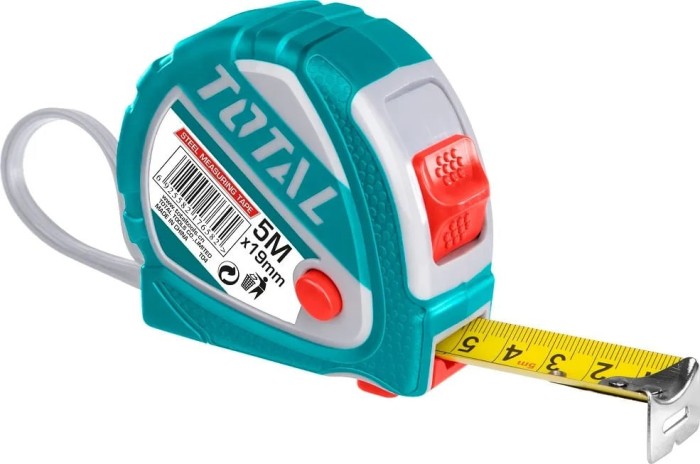 Ruleta TOTAL - 5m x 19mm - buton 3 functii