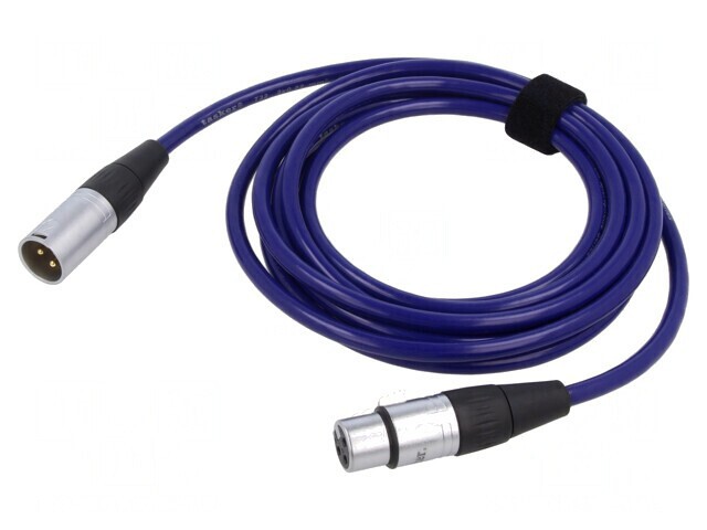 Cablu XLR 3pin Masculin-Feminin 3m Albastru