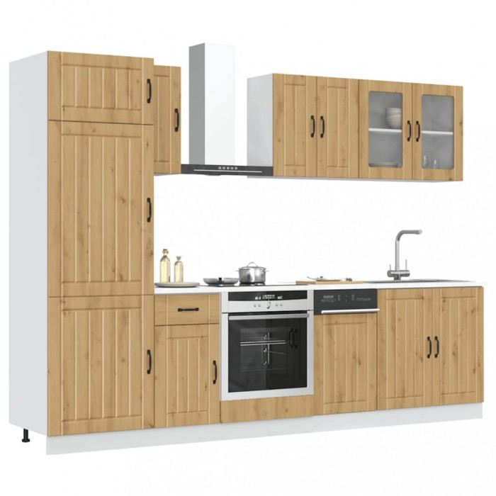 Set dulap de bucătărie 8 piese &bdquo;Kalmar&rdquo; stejar artizanal lemn
