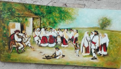 Tablou peisaj semnat Cimpoesu dupa Theodor Aman. foto
