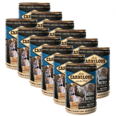 Carnilove Wild Meat Salmon &amp;amp;amp; Turkey 12 x 400g foto