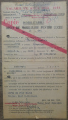 Ordin de mobilizare pentru lucru/ 1942-43 foto