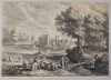 Peter Paul Rubens &quot;Peisaj cu castel&quot; gravura cca 1638, Peisaje, Cerneala, Altul