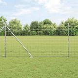 VidaXL Gard Euro cu 13 st&acirc;lpi spike, 1x25 m, din oțel zincat