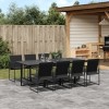 Gossi set mobilier de gradina, 9 piese, negru, textilena