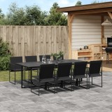 Gossi set mobilier de gradina, 9 piese, negru, textilena
