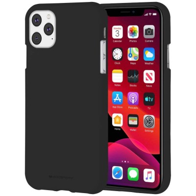 Husa TPU Goospery Mercury Soft Jelly pentru Apple iPhone 11 Pro Max, Neagra foto