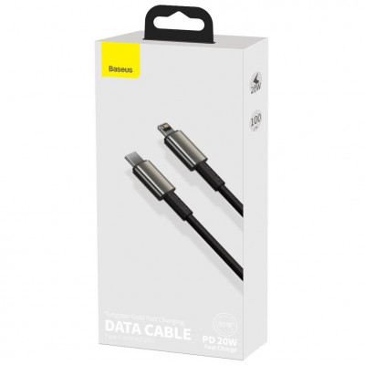 Cablu USB Tip C - Lightning Baseus Power Delivery Incărcare Rapidă 20 W 1 m Negru CATLWJ-01 foto