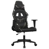 Cumpara ieftin Scaun de gaming de masaj, negru si camuflaj, piele ecologica