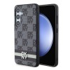 Husa Samsung Galaxy S24 - DKNY Leather Checkered Mono Pattern &amp; Printed Stripes (DKHCS24SPCPTSSK) - Black