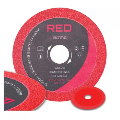 Disc pentru taiat placi ceramice, diametru 100mm, 100x1.3x20 mm, Red Technic foto
