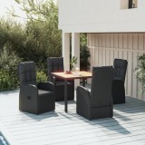 Set mobilier de gradina cu perne, 5 piese, negru, poliratan GartenMobel Dekor, vidaXL