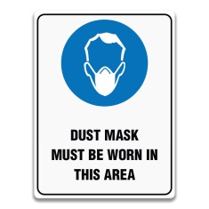 DUST MASK MUST BE WORN IN THIS AREA SIGN foto