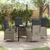 VidaXL Set de masă pentru grădină 5 pcs Gri deschis poliratan