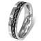 Inel din oțel inoxidabil - model celtic, zirconiu transparent - Marime inel: 49