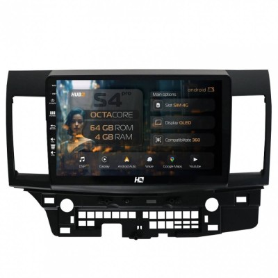 Navigatie Mitsubishi Lancer (2007-2016) 4GB RAM Android 13 Octacore Slot Sim 4G DSP GPS Wi-FI Carplay Android Auto USB Bluetooth Waze Touchscreen 10.1 foto
