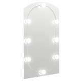 Cumpara ieftin Oglinda cu lumini LED, arcada, 90x45 cm, sticla