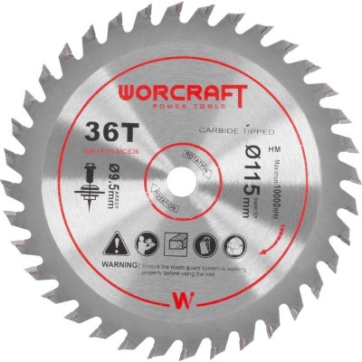 Disc circular pentru fierastrau 114784, 36 dinti, 115 mm, Worcraft foto