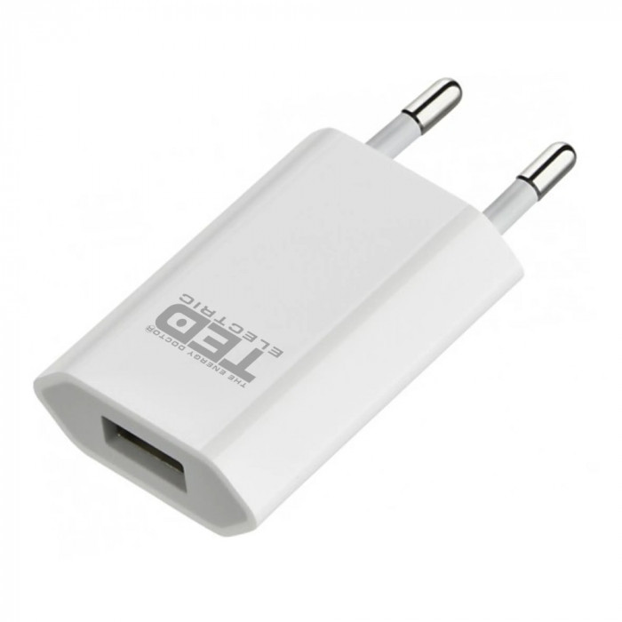 Alimentator Incarcator de la retea la 1x USB 1A 5W Alb TED288107