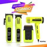 Cumpara ieftin Set ROVRA - IMPACT - Masina de tuns + Masina de contur + Uscator de par Intense + Masina de ras Super Cut - Verde